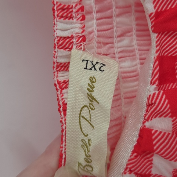 Red Plus Size Gingham Fit and Flare Dress - Picture 12 of 16